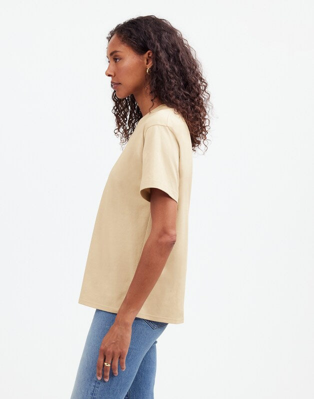 Cotton Relaxed Oversized Tee TOASTED CASHEW