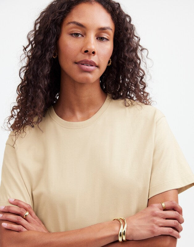 Cotton Relaxed Oversized Tee TOASTED CASHEW