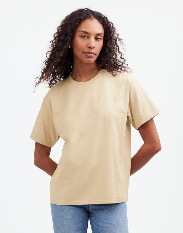 Cotton Relaxed Oversized Tee TOASTED CASHEW