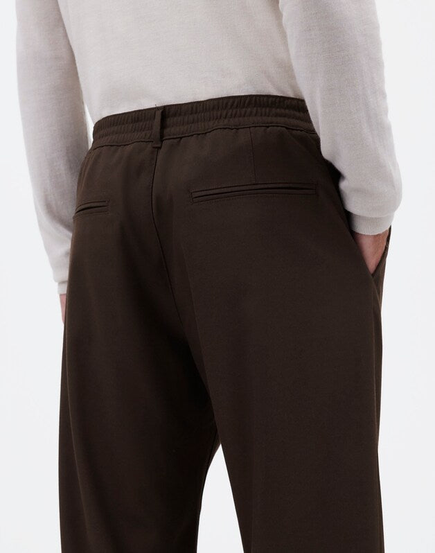 Elastic Trousers DARK BROWN
