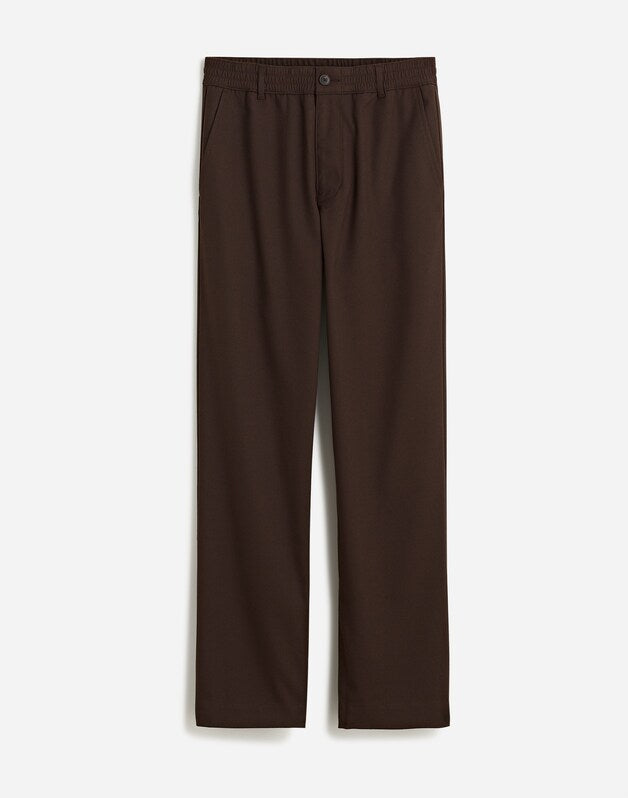 Elastic Trousers DARK BROWN
