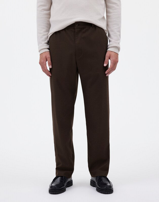 Elastic Trousers DARK BROWN