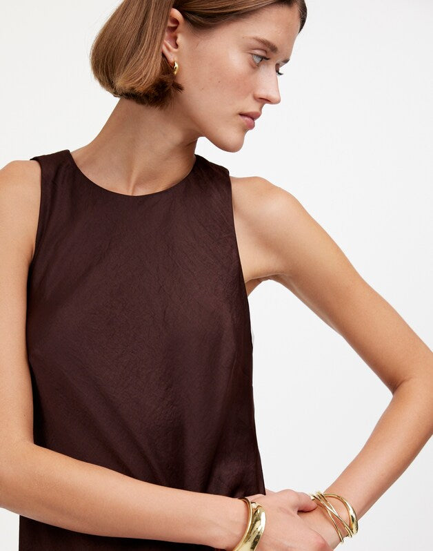 Sleeveless Maxi Dress DARK CAROB
