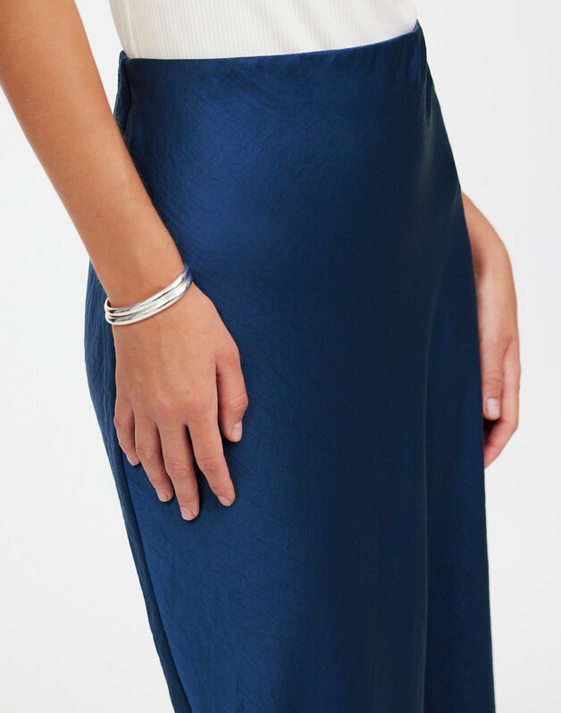Satin Maxi Slip Skirt DEEP COBALT