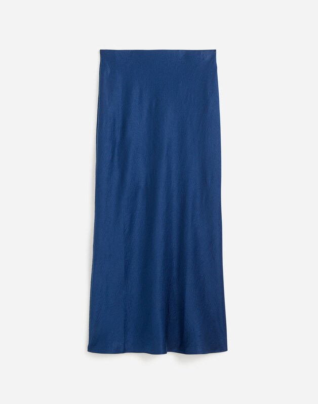 Satin Maxi Slip Skirt DEEP COBALT