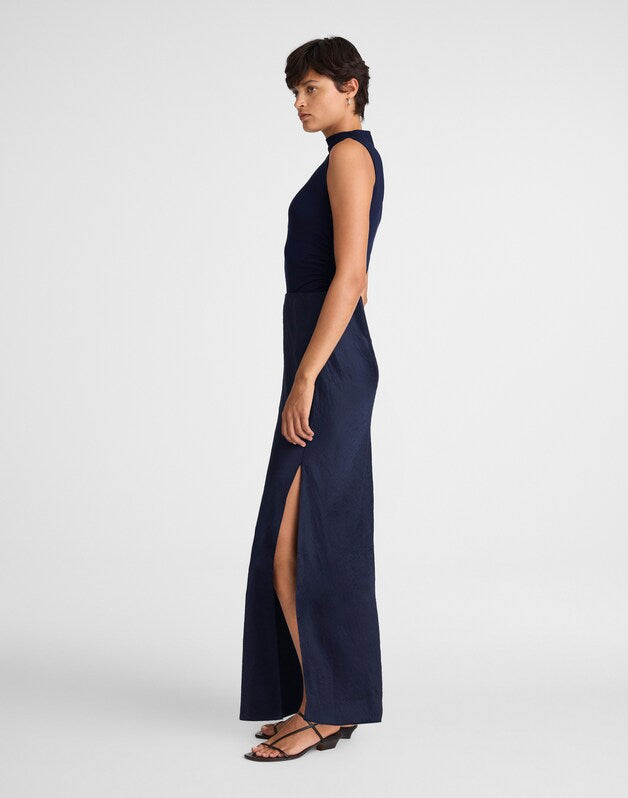 Satin Maxi Slip Skirt JUNIPER BERRY