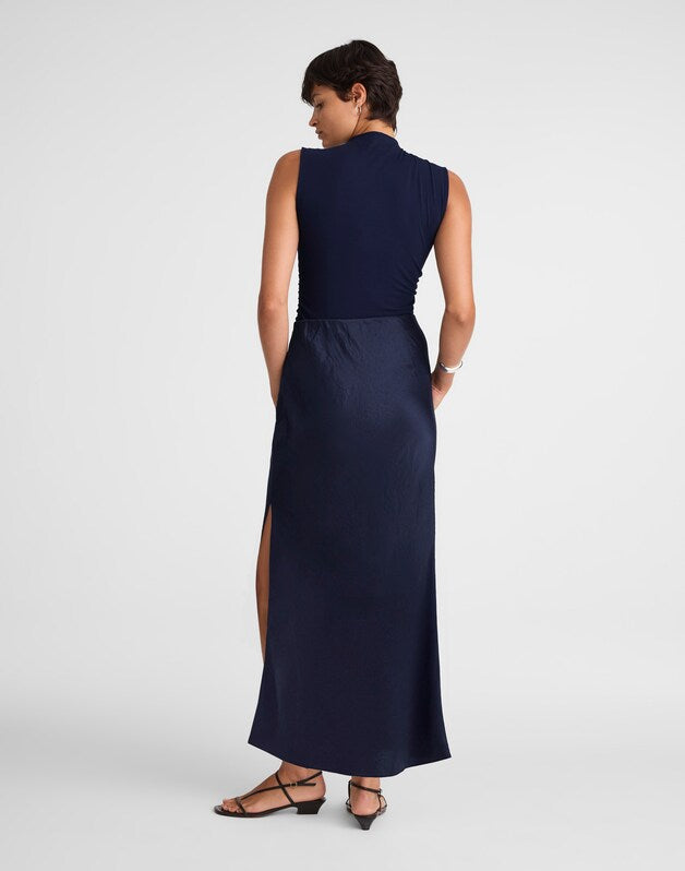 Satin Maxi Slip Skirt JUNIPER BERRY