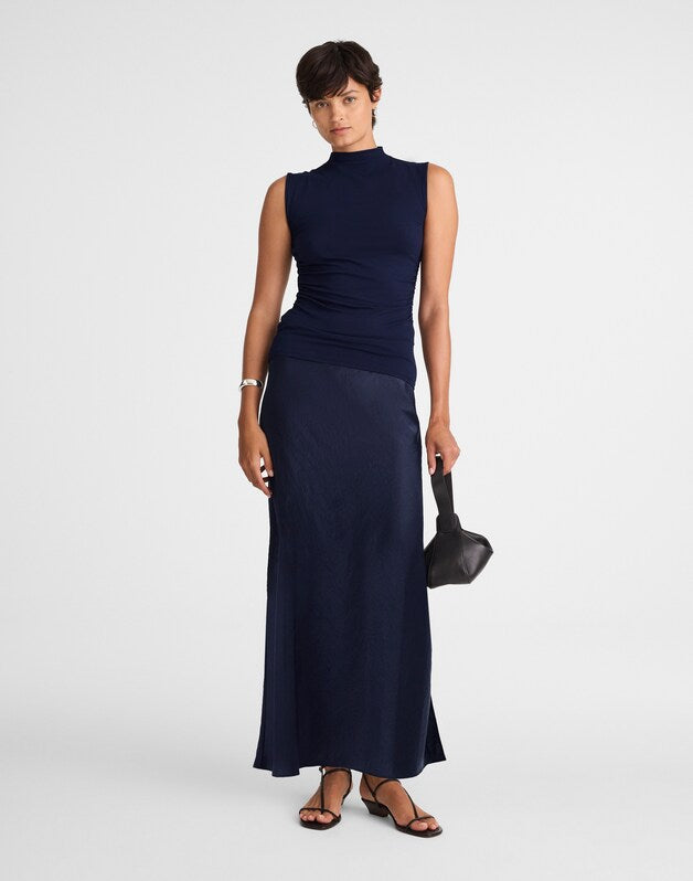 Satin Maxi Slip Skirt JUNIPER BERRY