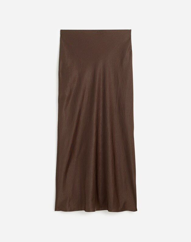 Satin Maxi Slip Skirt DARK CAROB