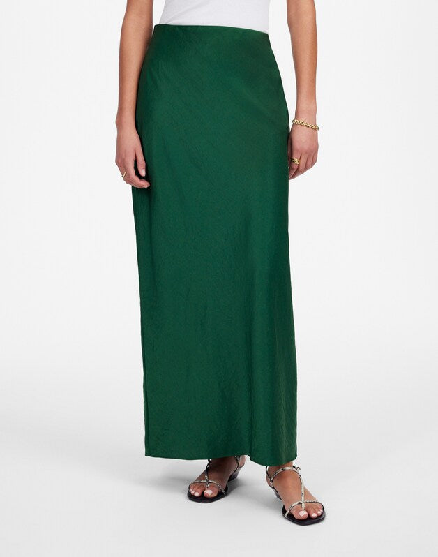 Satin Maxi Slip Skirt MALLARD GREEN