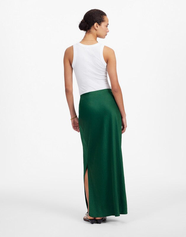 Satin Maxi Slip Skirt MALLARD GREEN