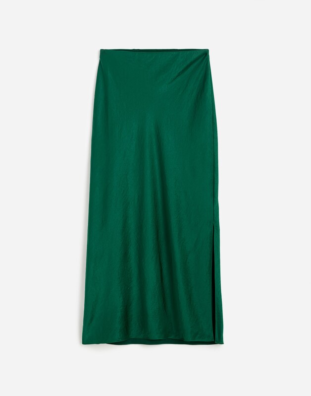 Satin Maxi Slip Skirt MALLARD GREEN
