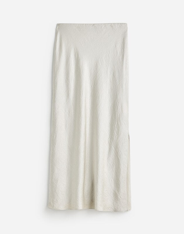 Satin Maxi Slip Skirt STEEL