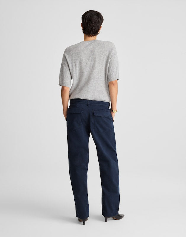 Darted Barrel-Leg Pants CLASSIC NAVY