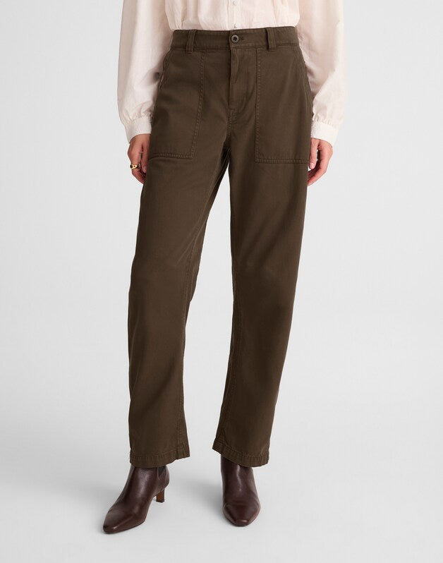 Darted Barrel-Leg Pants FIELD OLIVE