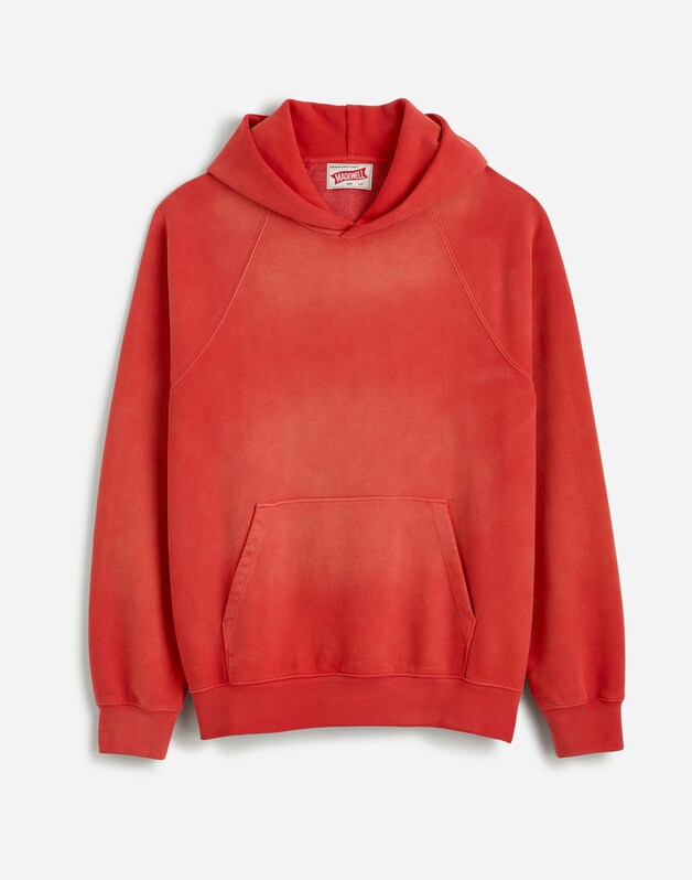 The McCarren Midweight Raglan-Sleeve Hoodie Sweatshirt SUNFADED RED