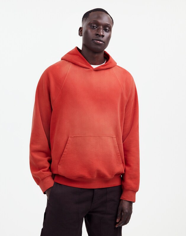 The McCarren Midweight Raglan-Sleeve Hoodie Sweatshirt SUNFADED RED
