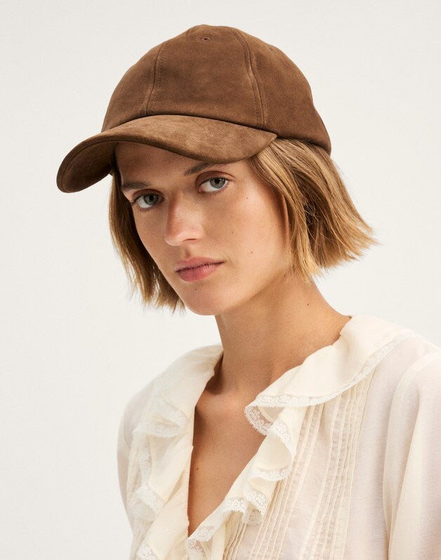 Suede Baseball Hat DARK CAROB