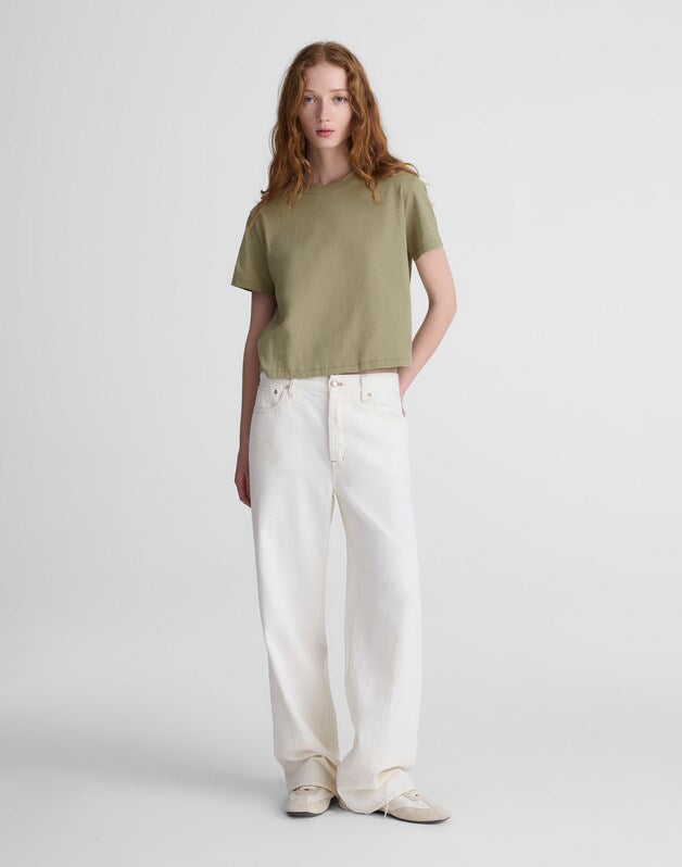 The Easy Crop Crewneck Tee in Soft Slub SAGEBRUSH