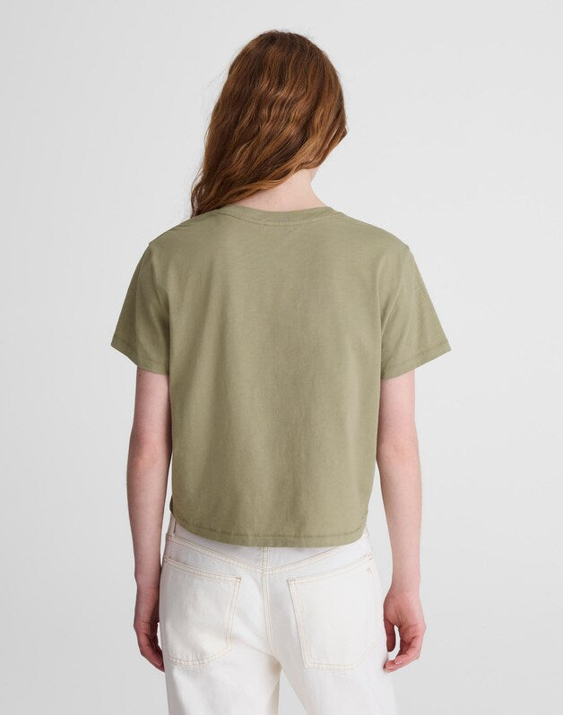 The Easy Crop Crewneck Tee in Soft Slub SAGEBRUSH