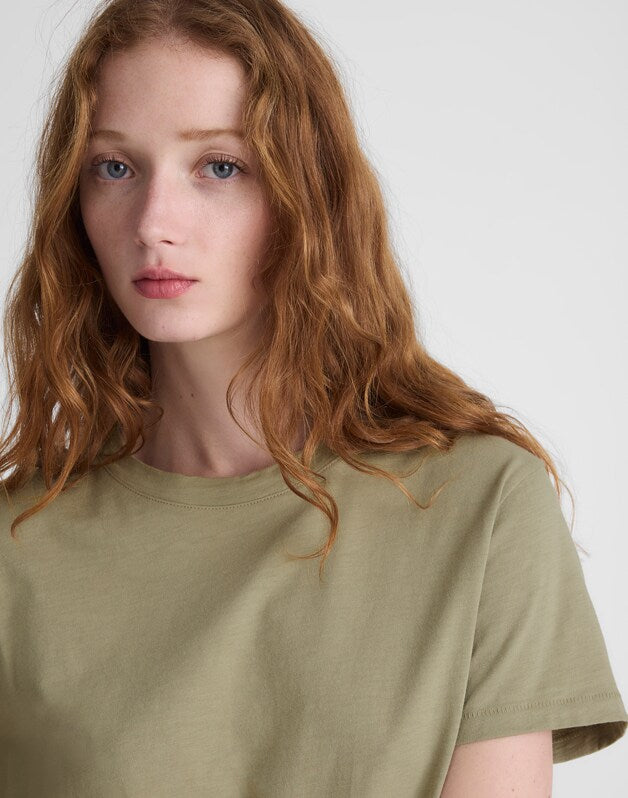 The Easy Crop Crewneck Tee in Soft Slub SAGEBRUSH