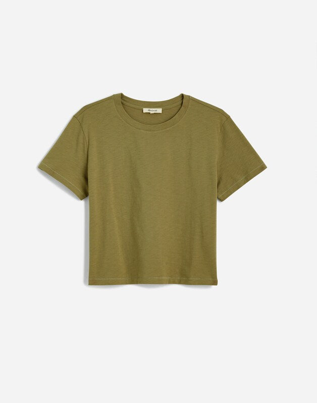 The Easy Crop Crewneck Tee in Soft Slub SAGEBRUSH