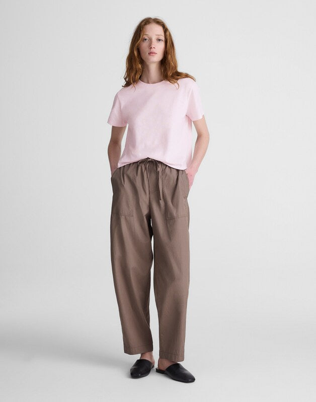 The Easy Crop Crewneck Tee in Soft Slub PALE PINK