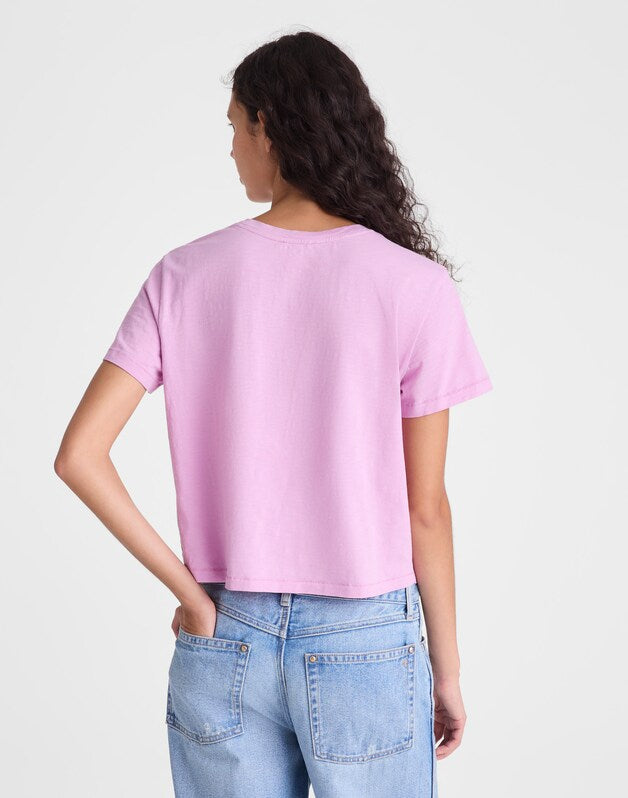The Easy Crop Crewneck Tee in Soft Slub WARM WISTERIA