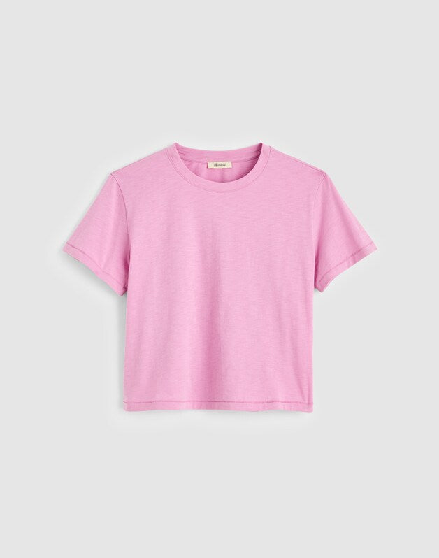 The Easy Crop Crewneck Tee in Soft Slub WARM WISTERIA