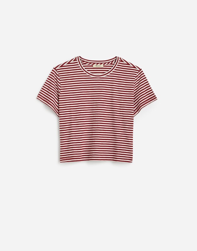 The Easy Crop Crew Tee in Soft Slub CLARET