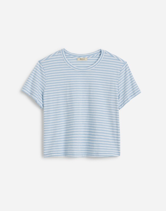 The Easy Crop Crew Tee in Soft Slub LIGHT POOL