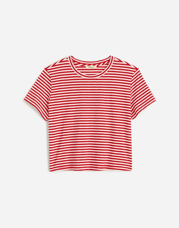 The Easy Crop Crew Tee in Soft Slub FESTIVAL RED