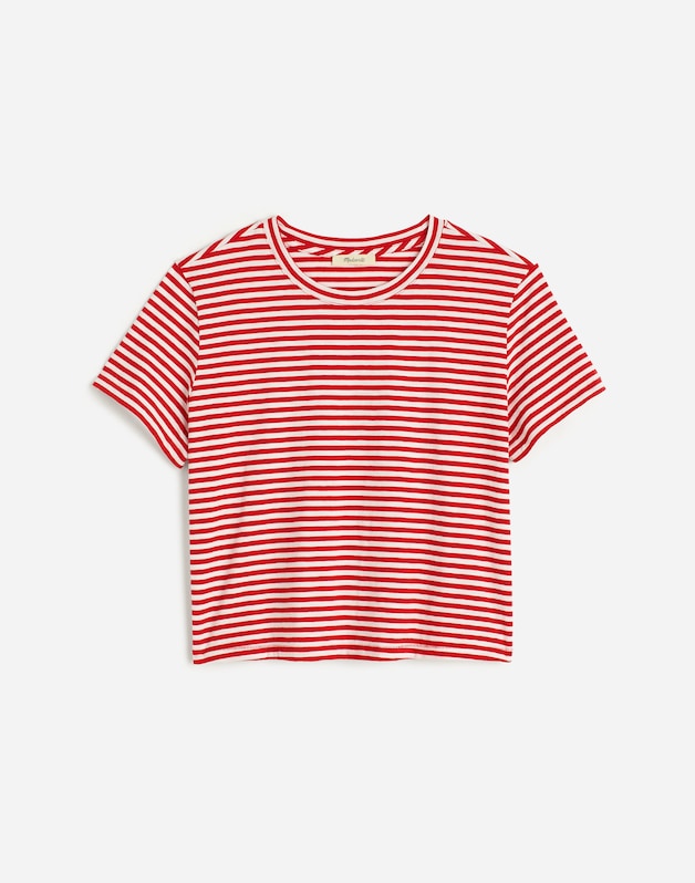 The Easy Crop Crew Tee in Soft Slub FESTIVAL RED