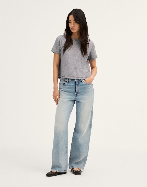 The Easy Crop Crew Tee in Soft Slub MIDNIGHT NAVY