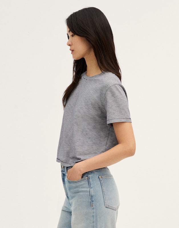 The Easy Crop Crew Tee in Soft Slub MIDNIGHT NAVY