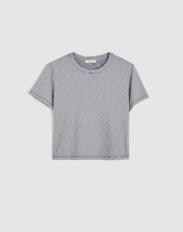 The Easy Crop Crew Tee in Soft Slub MIDNIGHT NAVY