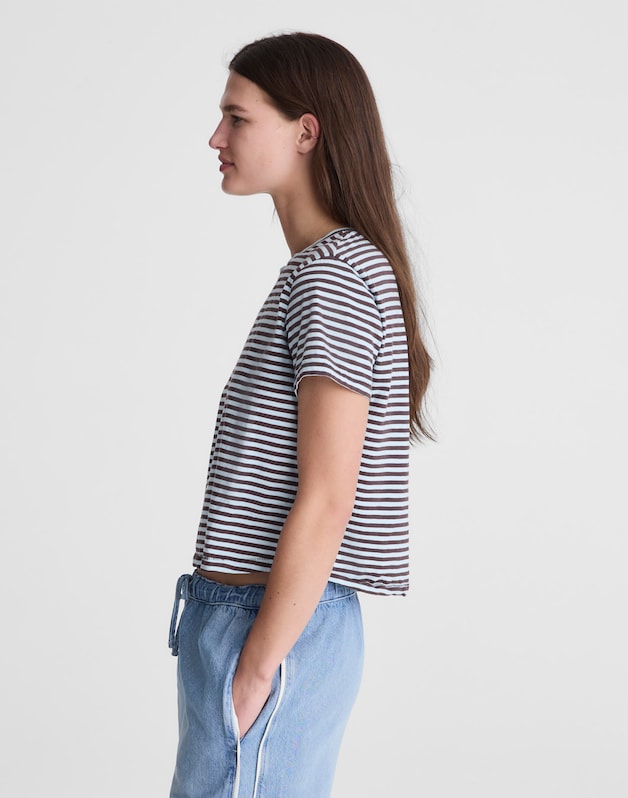 The Easy Crop Crew Tee in Soft Slub CHOCOLATE PLUM