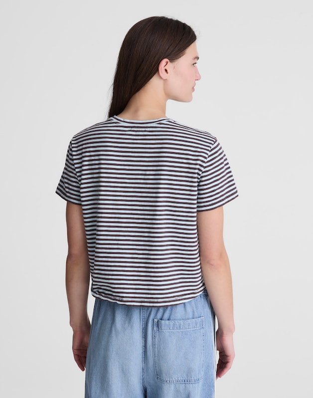 The Easy Crop Crew Tee in Soft Slub CHOCOLATE PLUM