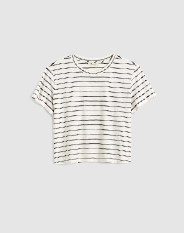 The Easy Crop Crew Tee in Soft Slub LIGHTHOUSE