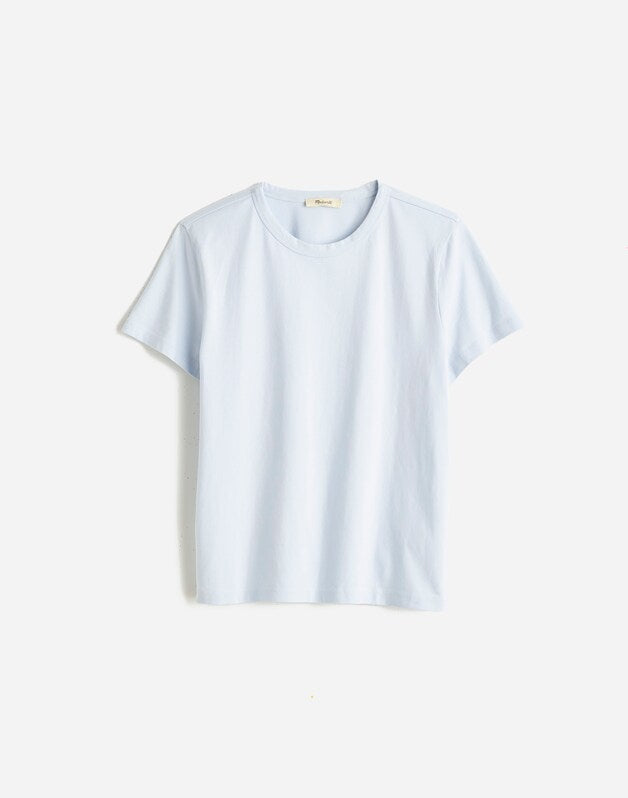The Perfect Crewneck Tee in Allday Jersey SOFT BLUE