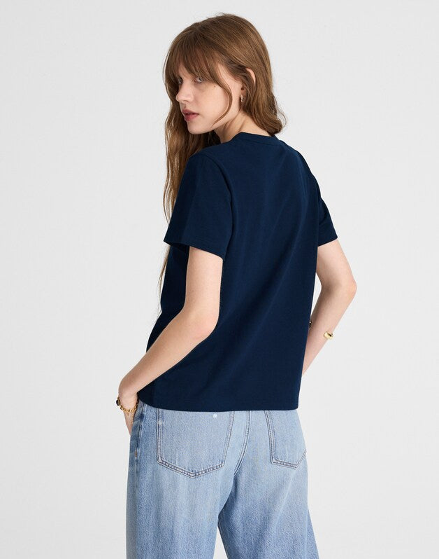 The Perfect Crewneck Tee in Allday Jersey MIDNIGHT NAVY