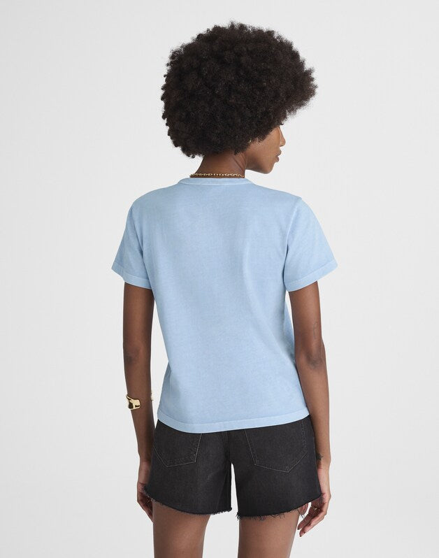 The Perfect Crewneck Tee in Allday Jersey ICED BLUE