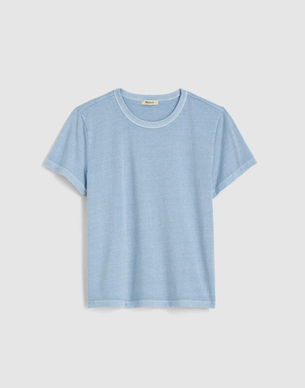 The Perfect Crewneck Tee in Allday Jersey ICED BLUE