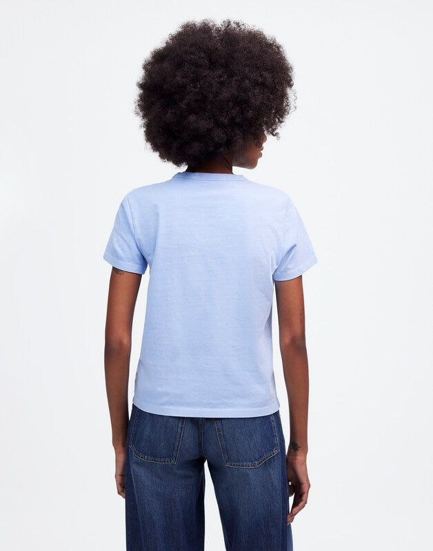 The Perfect Crewneck Tee in Allday Jersey PERI BLUE