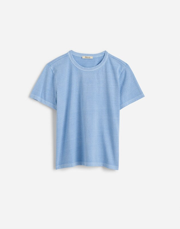 The Perfect Crewneck Tee in Allday Jersey PERI BLUE