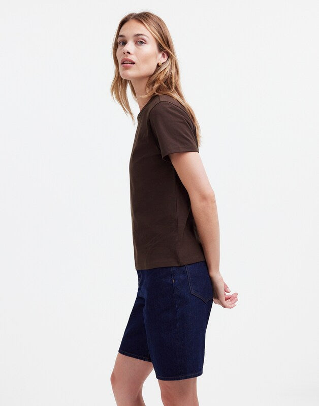 The Perfect Crewneck Tee in Allday Jersey DARK CAROB