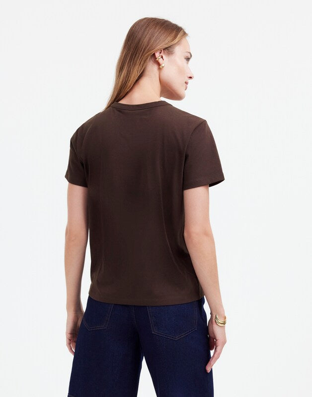 The Perfect Crewneck Tee in Allday Jersey DARK CAROB