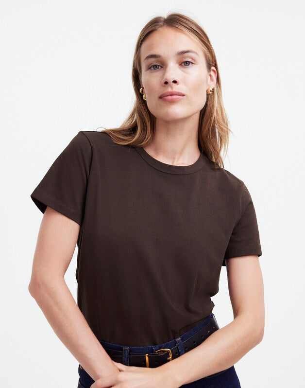 The Perfect Crewneck Tee in Allday Jersey DARK CAROB