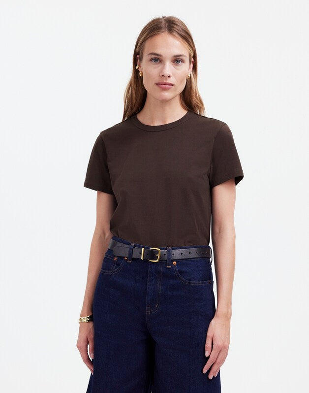 The Perfect Crewneck Tee in Allday Jersey DARK CAROB