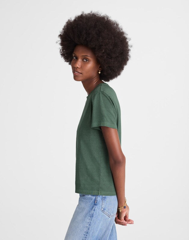 The Perfect Crewneck Tee in Allday Jersey BOTANICAL GREEN